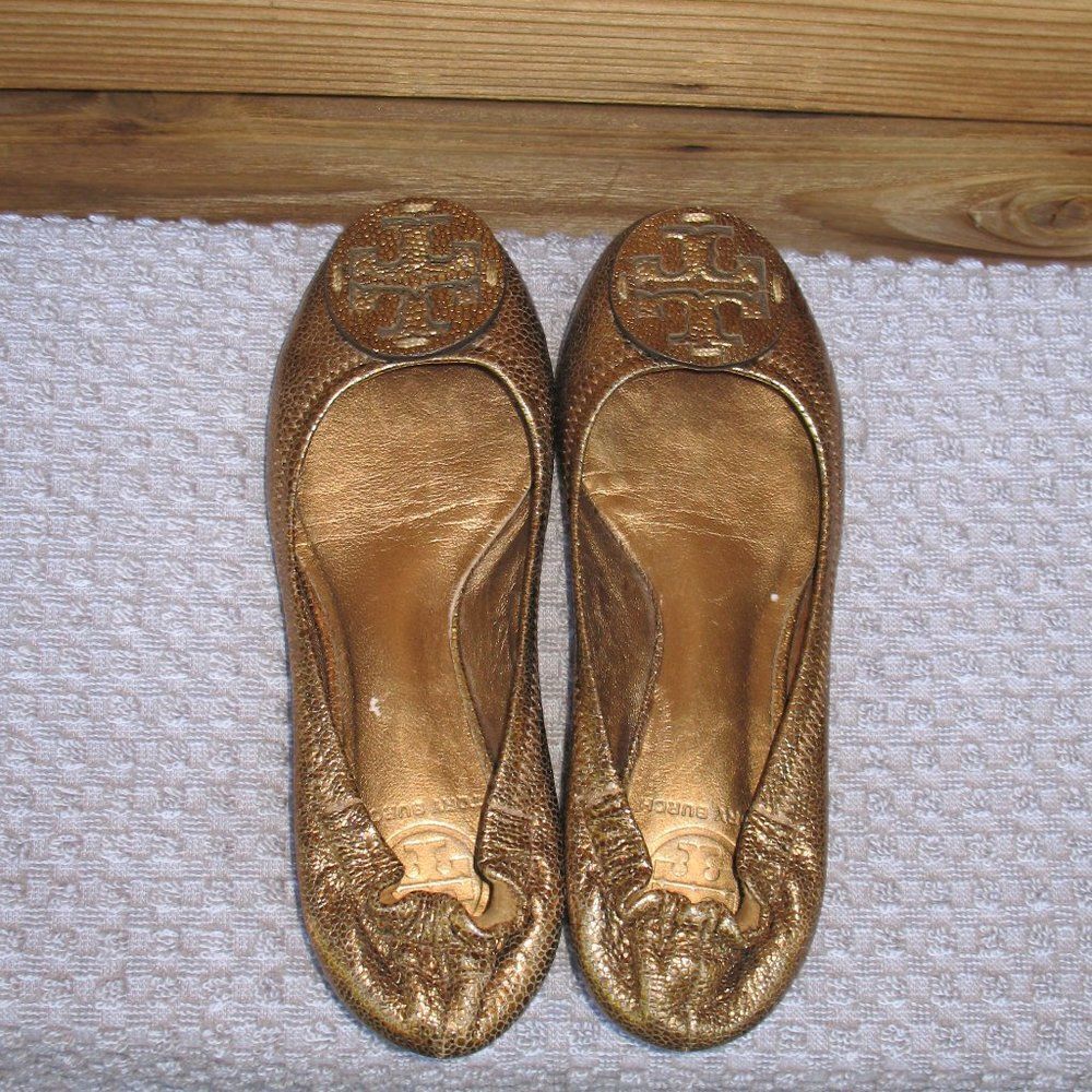 Tory Burch Metallic Leather Flats